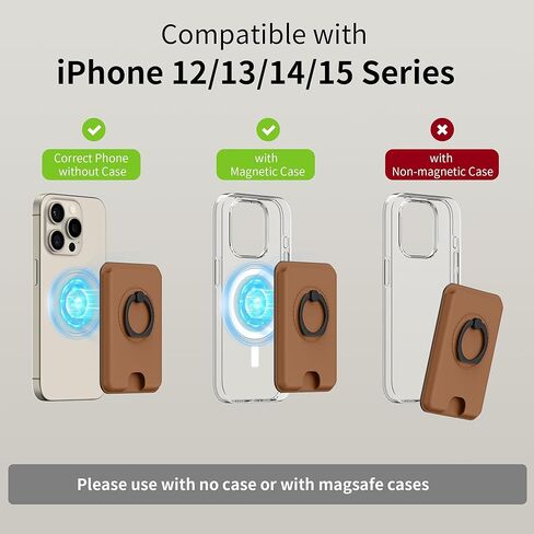 TIVSAN لمحفظة Magsafe، جلد PU زهري لمحفظة iPhone 360 ​​درجة قابلة للدوران بحامل بطاقات ومحفظة مغناطيسية لسلسلة iPhone 15/14/13/12 (أصفر) in Kuwait