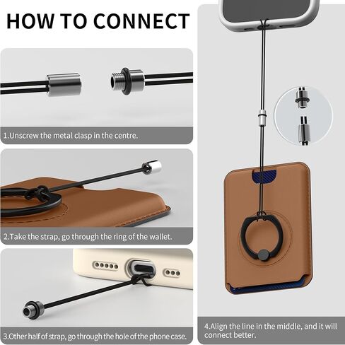 TIVSAN لمحفظة Magsafe، جلد PU زهري لمحفظة iPhone 360 ​​درجة قابلة للدوران بحامل بطاقات ومحفظة مغناطيسية لسلسلة iPhone 15/14/13/12 (أصفر) in Kuwait