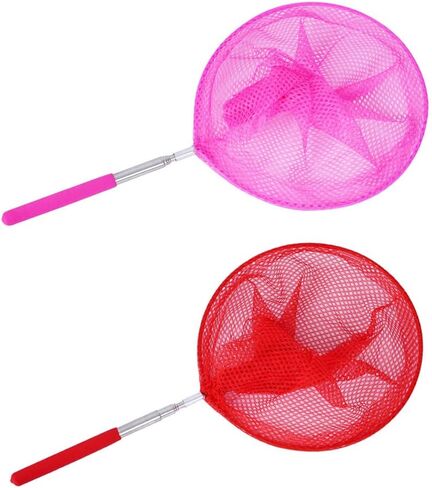 JZTang شبكة صيد فراشة تلسكوبية للأطفال، أدوات صيد الحشرات في الهواء الطلق لصيد الحشرات، حشرات الأسماك، الدعسوقة قابلة للتمديد 34 بوصة وقبضة مضادة للانزلاق (قطعتان) in Kuwait