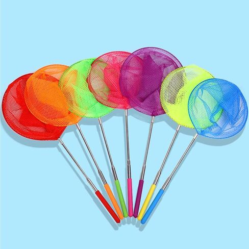 JZTang شبكة صيد فراشة تلسكوبية للأطفال، أدوات صيد الحشرات في الهواء الطلق لصيد الحشرات، حشرات الأسماك، الدعسوقة قابلة للتمديد 34 بوصة وقبضة مضادة للانزلاق (قطعتان) in Kuwait