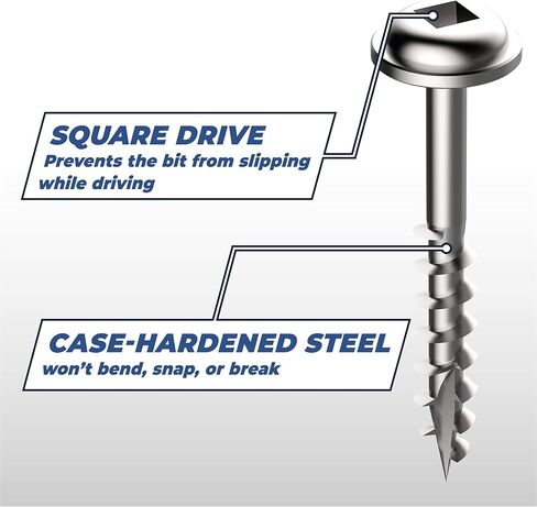 Kreg SML-C250-50 Zinc Pocket-Hole Screws, 2 1/2 Inch, 8 Coarse Thread, Maxi-Loc Head (50 Count) in Saudi Arabia