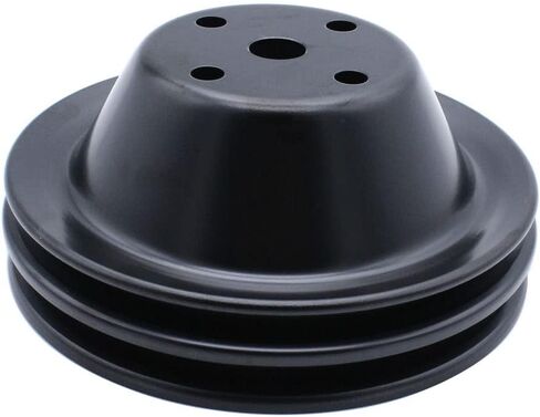 1 PC SHLPDFM Pulley Black Steel SWP 5/8" Double-Groove Long Water Pump Pulley Compatible with SBC 262 265 267 283 302 305 307 327 350 400 in Saudi Arabia