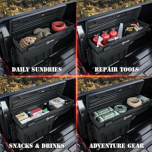 صندوق أدوات سرير الشاحنة KitsPro لجانب السائق فائق التحمل 2017-2024 Ford F-250 F-350 (لا يناسب وصلة العجلة الخامسة)، صندوق أدوات تخزين قابل للدوران مع قفل مجموعة بدون مفتاح in Kuwait