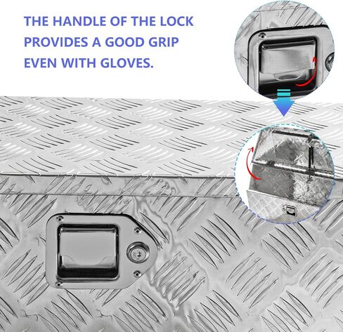 Edicapo 39" x 12" x 16.5" Trailer Tongue Tool Box Heavy Duty Aluminum Trailer Toolbox Organizer Truck Underbody Box with Latch and Keys Compatible with Pick Up Truck Bed RV Trailer ATV Silver in Saudi Arabia