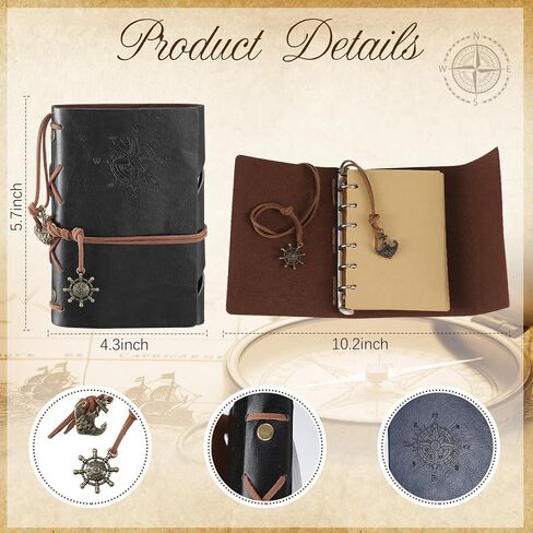 Kanayu 2 Pcs Compass Graduation Gift Thoreau's Go Confidently Quote Engraved Compass with Stamped Leather Case and Leather Journal Notebookfor Graduation Christian Gifts in Saudi Arabia