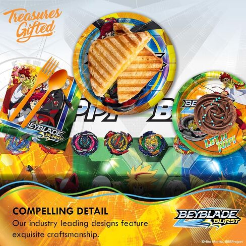 Treasures Gifted Officially Licensed Beyblade Burst Party Supplies - Beyblade Tablecloth - Pack of 2 - Beyblade Table Cover 54in x 108 in - Beyblade Birthday Party Supplies - Beyblade Party Supplies in Saudi Arabia