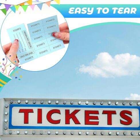 Kosiz 600 Sheet Raffle Ticket Sheet with 10 Bid Numbers Chinese Auction Ticket Unduplicated Basket Raffle Ticket Sheet for Silent Auction Classroom Church Fundraiser Event, 3.3 x 4.5 Inch(Blue) in Saudi Arabia