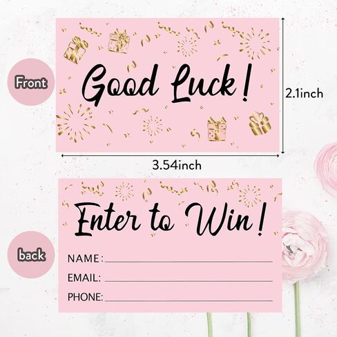 300pcs Enter to Win Raffle Tickets Cards, 3.5"x2" Entry Form Cards with Name Email and Phone Number for Events Contests, Ballots Box,Carnivals,Raffle Drum,Auction,Drawings,Fund Raisers(Pink) in Saudi Arabia