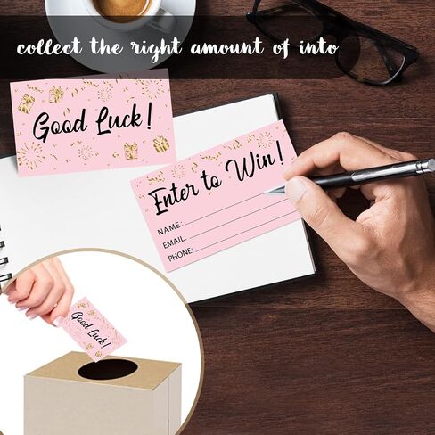 300pcs Enter to Win Raffle Tickets Cards, 3.5"x2" Entry Form Cards with Name Email and Phone Number for Events Contests, Ballots Box,Carnivals,Raffle Drum,Auction,Drawings,Fund Raisers(Pink) in Saudi Arabia