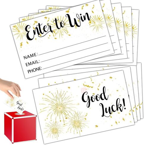 300pcs Enter to Win Raffle Tickets Cards, 3.5"x2" Entry Form Cards with Name Email and Phone Number for Events Contests, Ballots Box,Carnivals,Raffle Drum,Auction,Drawings,Fund Raisers(Pink) in Saudi Arabia