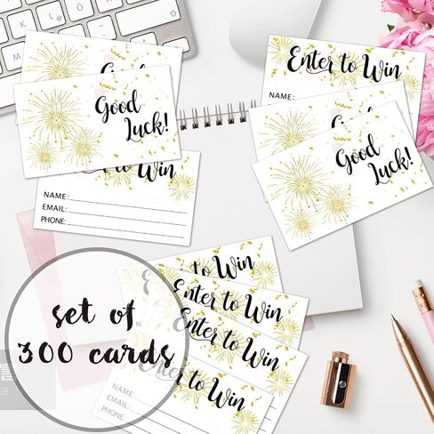300pcs Enter to Win Raffle Tickets Cards, 3.5"x2" Entry Form Cards with Name Email and Phone Number for Events Contests, Ballots Box,Carnivals,Raffle Drum,Auction,Drawings,Fund Raisers(Pink) in Saudi Arabia