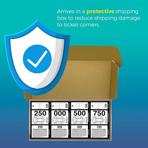 Rio Salto 3 Part Valet Parking Tickets Perforated Cardstock Place on Dashboard Claim Check Key Stub Ticket for Car Temporary Parking Tags Bulk 000-999 Thick 3.85" x 5.5" (1000, 3-Part White) in Saudi Arabia