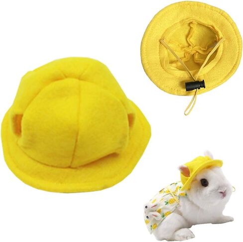 ANIAC Funny Cat Hat for Cat XXS Dog Sun Hat with Ears Hole Rabbit Outfit for Bunny Mini Sombrero Puppy Hat Party Costume Head Accessories for Kitten Kitty Small Breeds (Yellow) in Saudi Arabia