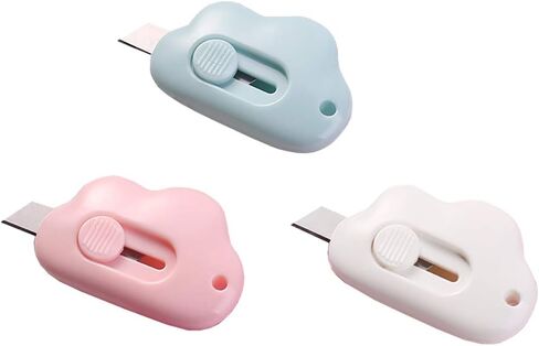 6 Pcs Cute Mini Cloud Utility Knives Box Cutter Retractable Letter Opener Envelope Slitter Paper Cutter in Saudi Arabia