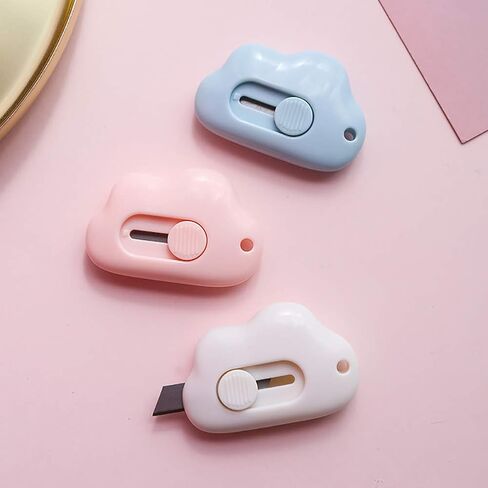 6 Pcs Cute Mini Cloud Utility Knives Box Cutter Retractable Letter Opener Envelope Slitter Paper Cutter in Saudi Arabia