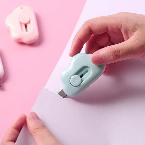 6 Pcs Cute Mini Cloud Utility Knives Box Cutter Retractable Letter Opener Envelope Slitter Paper Cutter in Saudi Arabia