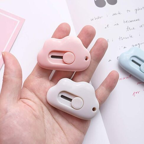 6 Pcs Cute Mini Cloud Utility Knives Box Cutter Retractable Letter Opener Envelope Slitter Paper Cutter in Saudi Arabia