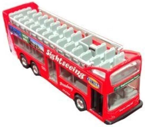 KinsFun Die Cast Metal مقاس 6 بوصات جولة سياحية في مدينة نيويورك، حافلة حمراء مزدوجة تعمل بالسحب للخلف in Kuwait