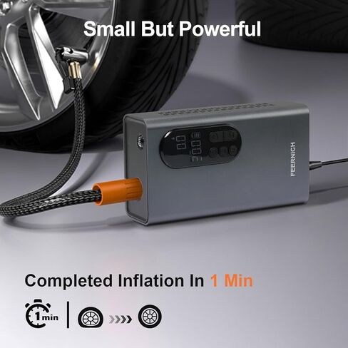 منفاخ إطارات من فيرنيش، ضاغط هواء محمول، ملحقات السيارة، مقياس ضغط الإطارات (150 رطل لكل بوصة مربعة، 2X أسرع) مع شاشة عرض، مضخة دراجة، مضخة هواء المطاطية، مناسب للسيارات والدراجة والكرة والدراجات النارية in Kuwait
