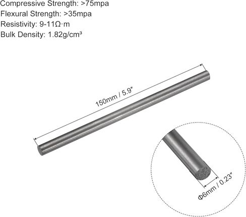 PATIKIL Graphite Rod Graphite Stirring Rod Cylinder Stick Carbon Rod 100x3mm Black for Electrode, Melting Casting, Crucibles, Pack of 5 in Saudi Arabia