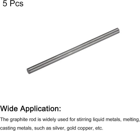 PATIKIL Graphite Rod Graphite Stirring Rod Cylinder Stick Carbon Rod 100x3mm Black for Electrode, Melting Casting, Crucibles, Pack of 5 in Saudi Arabia