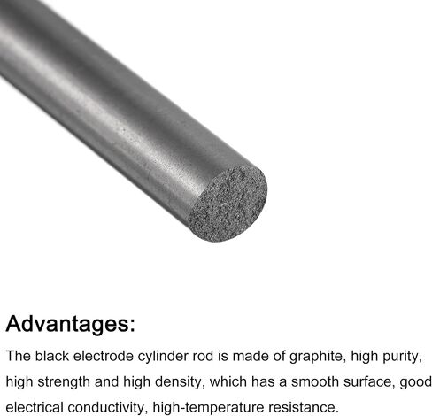 PATIKIL Graphite Rod Graphite Stirring Rod Cylinder Stick Carbon Rod 100x3mm Black for Electrode, Melting Casting, Crucibles, Pack of 5 in Saudi Arabia