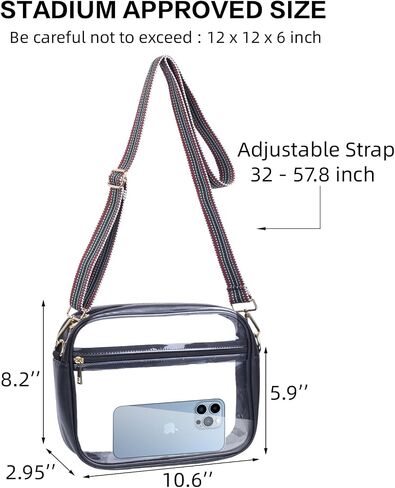 S SUNINESS Clear Stadium Crossbody Bag, Clear Purses Stadium Approved for Concert, Stadium Events, Sports Handbags & Purses in Saudi Arabia