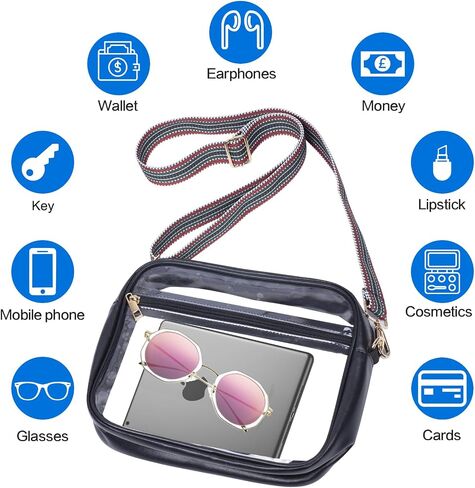 S SUNINESS Clear Stadium Crossbody Bag, Clear Purses Stadium Approved for Concert, Stadium Events, Sports Handbags & Purses in Saudi Arabia