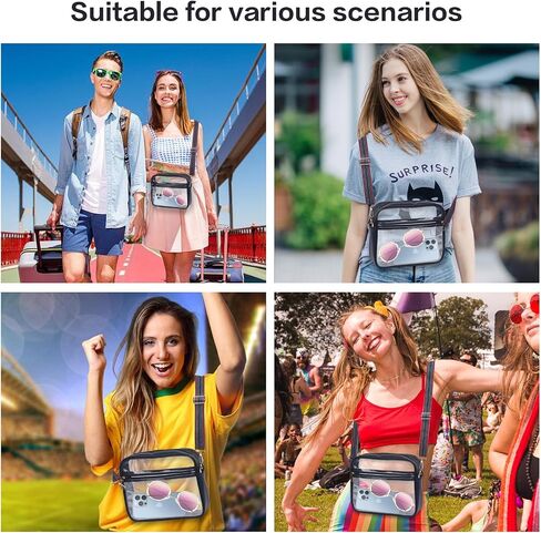 S SUNINESS Clear Stadium Crossbody Bag, Clear Purses Stadium Approved for Concert, Stadium Events, Sports Handbags & Purses in Saudi Arabia