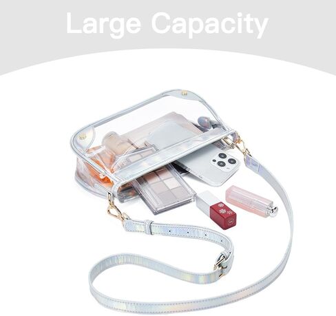 Telena Clear Purses for Women Stadium Crossbody Clear Bag for Stadium Events for Concert Festival with Adjustable Strap in Saudi Arabia