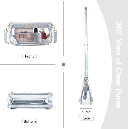 Telena Clear Purses for Women Stadium Crossbody Clear Bag for Stadium Events for Concert Festival with Adjustable Strap in Saudi Arabia