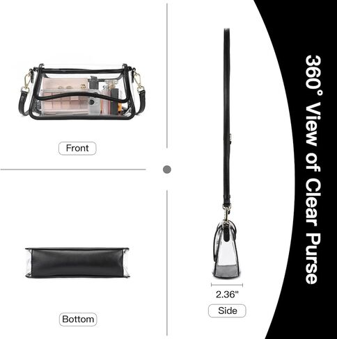 Telena Clear Purses for Women Stadium Crossbody Clear Bag for Stadium Events for Concert Festival with Adjustable Strap in Kuwait