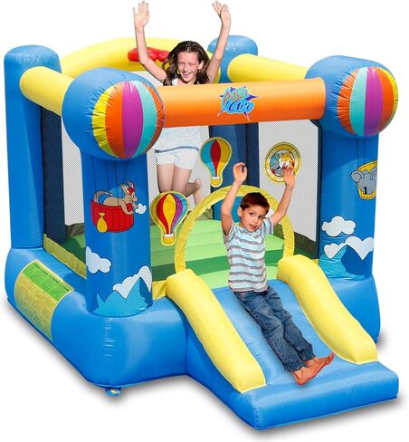 ACTION AIR Bounce House، منطاد الهواء الساخن القابل للنفخ مع منفاخ هواء، قلعة القفز النطاطة مع شريحة للاستخدام الخارجي والداخلي، حب للأطفال in Kuwait