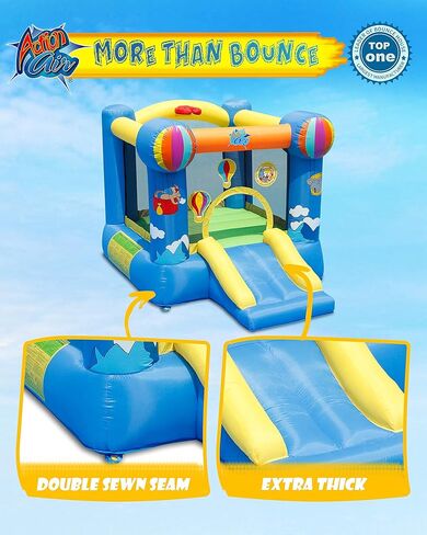 ACTION AIR Bounce House، منطاد الهواء الساخن القابل للنفخ مع منفاخ هواء، قلعة القفز النطاطة مع شريحة للاستخدام الخارجي والداخلي، حب للأطفال in Kuwait