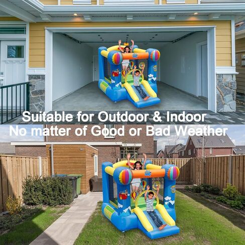 ACTION AIR Bounce House، منطاد الهواء الساخن القابل للنفخ مع منفاخ هواء، قلعة القفز النطاطة مع شريحة للاستخدام الخارجي والداخلي، حب للأطفال in Kuwait