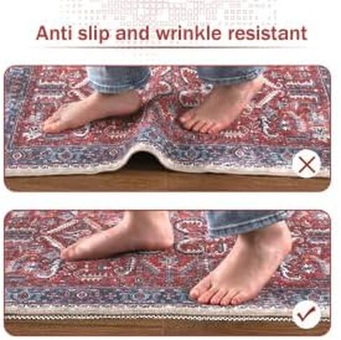 وسادة سجاد NANAN مقاس 3×5 للأرضيات الصلبة وديكور المنزل ووسادة سجادة غير قابلة للانزلاق ووسادة سجادة أساسية لأرضيات البلاط ومقابض سجادة مضادة للانزلاق تحافظ على السجاد آمنًا وفي مكانه in Kuwait