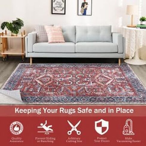 وسادة سجاد NANAN مقاس 3×5 للأرضيات الصلبة وديكور المنزل ووسادة سجادة غير قابلة للانزلاق ووسادة سجادة أساسية لأرضيات البلاط ومقابض سجادة مضادة للانزلاق تحافظ على السجاد آمنًا وفي مكانه in Kuwait