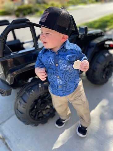 LAPG Toddler Short Sleeve Button Up Shirt, Toddler Hawaiian Shirt, Button Up Shirt for Toddlers in Saudi Arabia