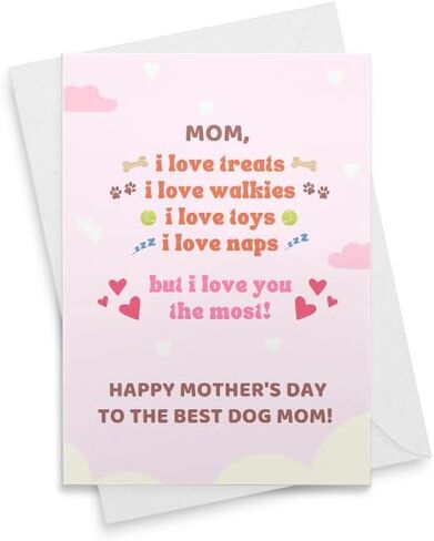 قابلة للطباعة، بطاقة Dog Mom، عيد الأم المضحك، بطاقة من كلب، بطاقة نهارية، عيد الأم، بطاقة Dog Mom، مظروف، من الكلاب، أمهات الكلاب، من Puppy، من الحيوانات الأليفة [00714] in Saudi Arabia