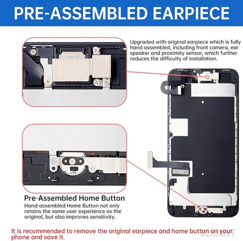 BESJMYT for iPhone 8 Plus Screen Replacement 5.5" Black with Home Button Repair Kit, 3D Touch LCD Display Digitizer Full Assembly with Glass Front Camera Speaker Sensor, Fix Tools A1864 A1897 A1898 in Saudi Arabia