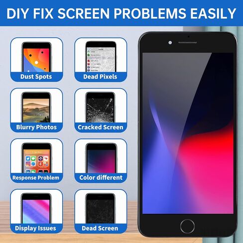 BESJMYT for iPhone 8 Plus Screen Replacement 5.5" Black with Home Button Repair Kit, 3D Touch LCD Display Digitizer Full Assembly with Glass Front Camera Speaker Sensor, Fix Tools A1864 A1897 A1898 in Saudi Arabia