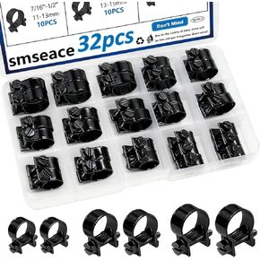 smseace 60 قطعة 8 مقاسات مشابك خرطوم حقن الوقود مجموعة متنوعة مطلية بالزنك 7-16 مم مشابك خرطوم الضغط العالي لأنابيب الديزل/البنزين في السيارات والبحرية والشاحنات in Kuwait