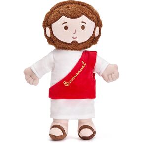 دمية يسوع القطيفة مقاس 13 بوصة للأطفال، دمية يسوع المحشوة من القطيفة للكنيسة، المعمودية، حشوات التخزين، أزرق in Kuwait