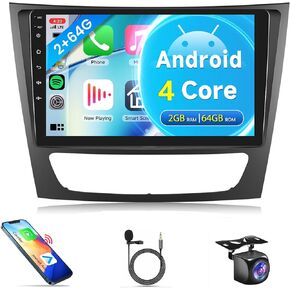 2G+64G Carplay لسيارة Mercedes Benz E Class CLS W211 E200 CLS E320 E350 E500 W219 E220 E300 E240 2002-2010، Rimoody Android 13 راديو ستيريو للسيارة 9 بوصة شاشة لمس Android Auto GPS WiFi BT FM/RDS كاميرا in Saudi Arabia