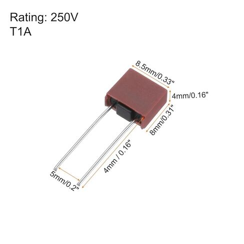 uxcell 30Pcs DIP Mounted Miniature Square Slow Blow Micro Fuse for Electronic Parts PCB LCD Repair, 1.6A 250V, Red in Saudi Arabia