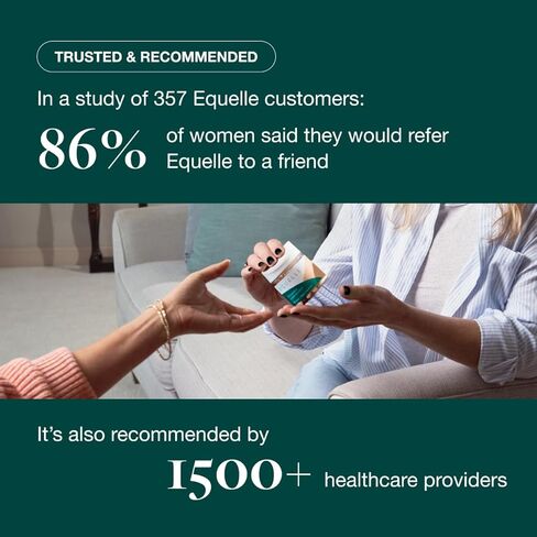 EQUELLE Multi-Symptom Menopause Relief Supplement for Women, Plant-Based S-Equol, Non-Hormonal & Non-Prescription, Fewer Hot Flashes, More Sleep, Relieves Muscle Aches, 60 Tablets in Saudi Arabia
