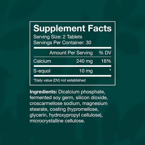 EQUELLE Multi-Symptom Menopause Relief Supplement for Women, Plant-Based S-Equol, Non-Hormonal & Non-Prescription, Fewer Hot Flashes, More Sleep, Relieves Muscle Aches, 60 Tablets in Saudi Arabia