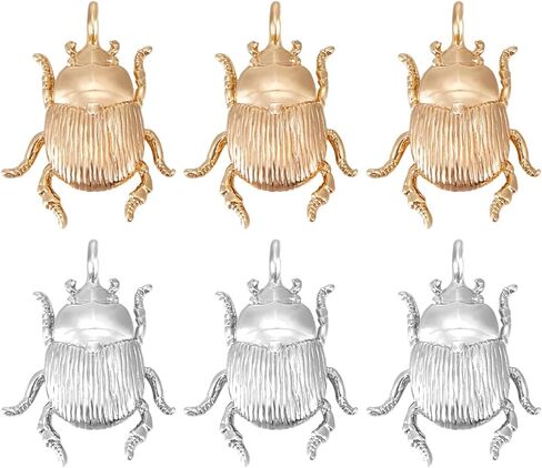 Beebeecraft 1 Box 10Pcs Insect Charms 18K Gold Plated Animal Theme Antique Flying Beetle Charms Pendants Craft Supplies for DIY Jewelry Making Hole: 1.6mm in Saudi Arabia