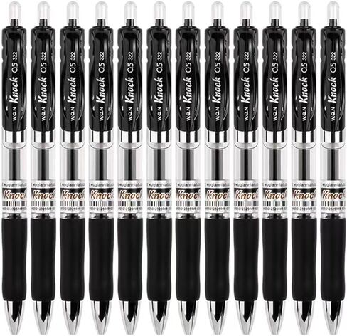 Bullet-point Gel Pens, 12 Pcs 0.5mm Black Ink Smooth Gel Pens for Men and Women, Quick-Drying Writing Ballpoint Pens for Office School Supplies Gifts(Black). in Saudi Arabia