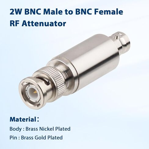 XRDS -RF 2W BNC Male to BNC Female Coaxial RF Attenuator, 20dB Attenuator 50 Ohm 2W, BNC Male to Female Connector, RF Signal Attenuator for Radio and Communication Applications in Kuwait